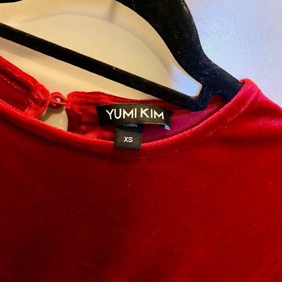 Yumi Kim Red Velvet Dress with Wrap Skirt Size XS - Picture 4 of 7